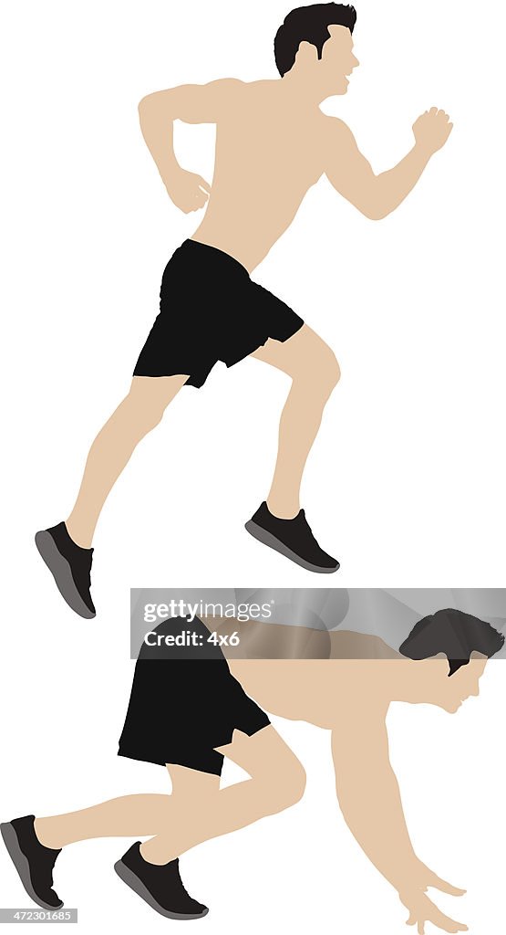 Male runner in action
