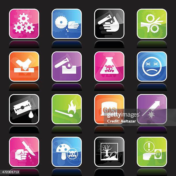 ubergloss icons - caution - using circular saw stock illustrations