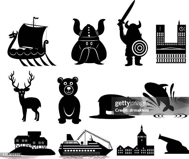 bildbanksillustrationer, clip art samt tecknat material och ikoner med norway icons - viking