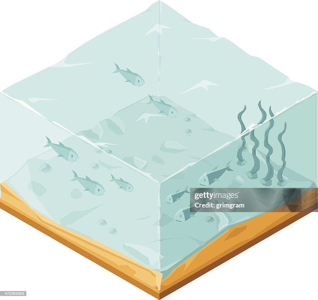 Cena subaquática com peixe minibarra de ferramentas