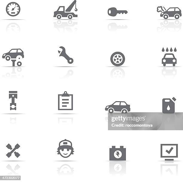 icon set, auto service - tail lights stock illustrations