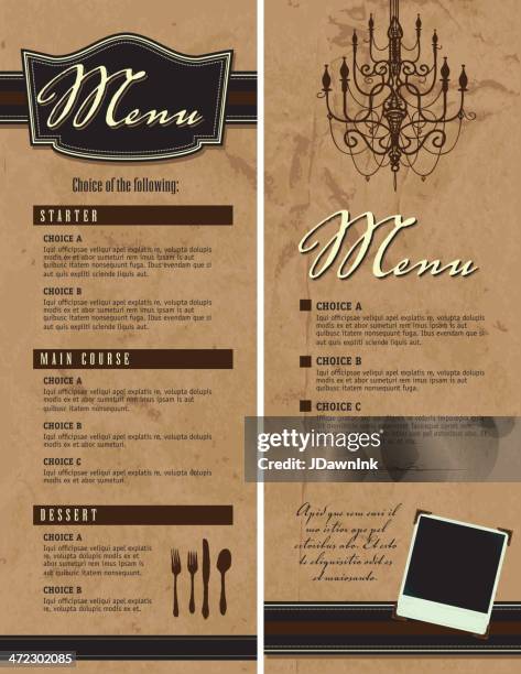 アート・デザイン・音楽 MENU DESIGN 2 Set Of Two Elegant Menu Design Templates High-Res Vector Graphic
