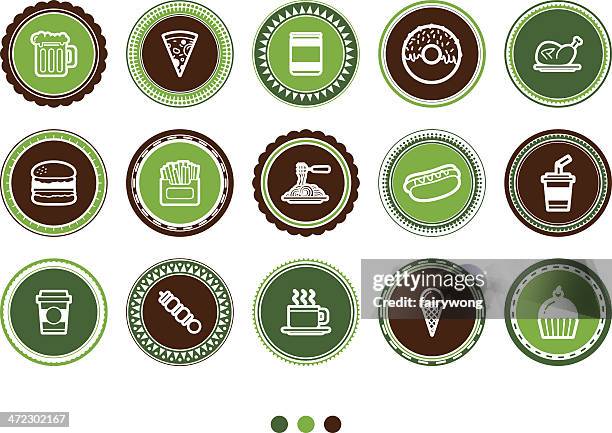 fast food icons - ice cream sauce bottle stock illustrations