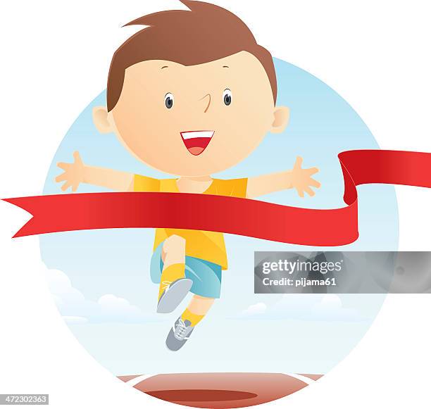 running - kids track and field stock illustrations