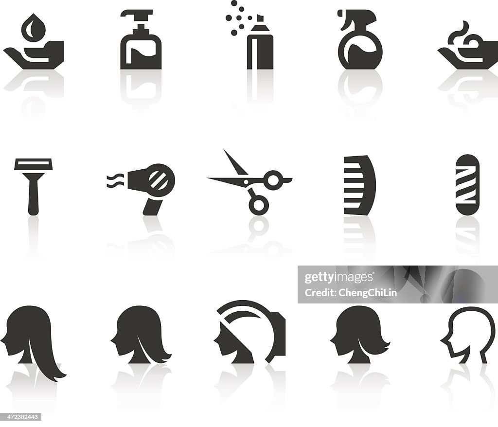 Friseursalon Icons/einfache schwarz-Serie