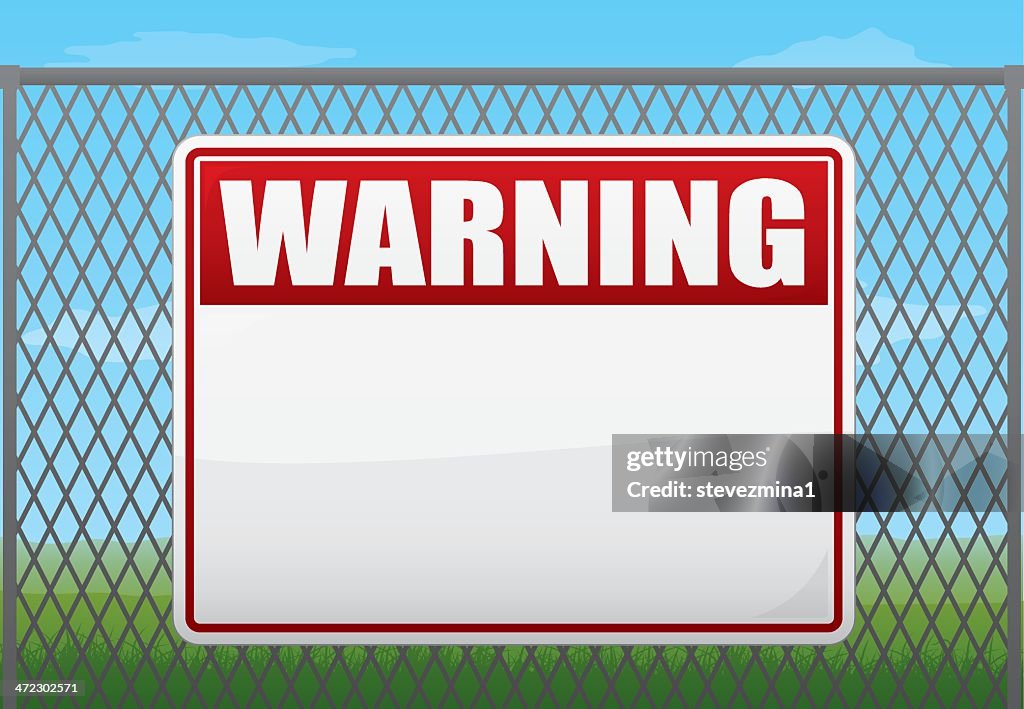 Chain Warning Graphics Warning Sign On Chainlink Fence High-Res Vector Graphic - Getty Images