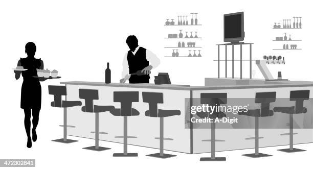 server - waitress stock illustrations