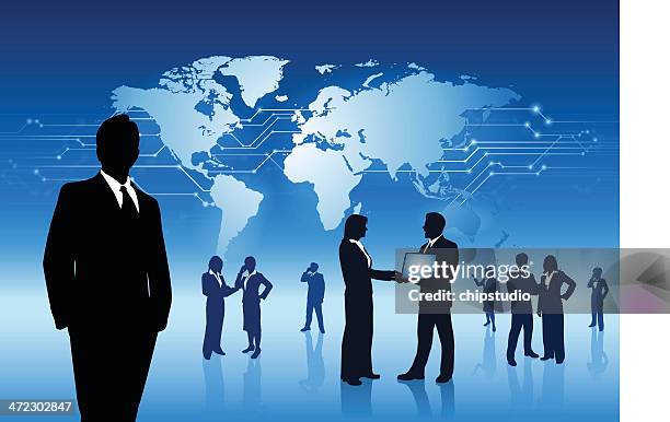 technology world - glowing computer stock illustrations