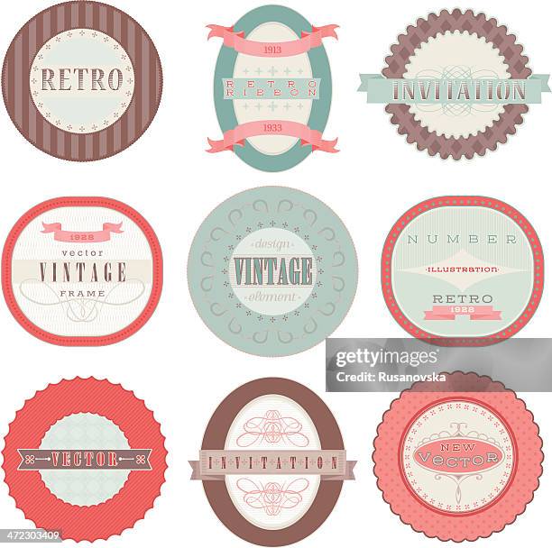 vintage frames - oval frame stock illustrations