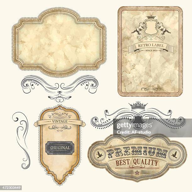 Set Of Vintage Labels High-Res Vector Graphic - Getty Images
