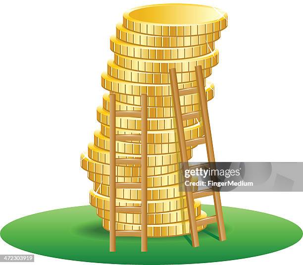 Coin Ladder 145 Ladder On Stack Of Coins Stock Photos, High-Res Pictures, and ...