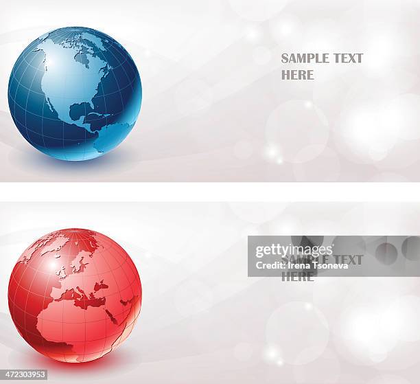 globe banner - british indian ocean stock illustrations