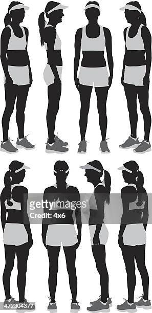 female athlete - sun visor stock illustrations