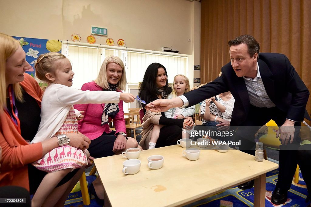 David Cameron Campaigns On Final Day Of Election