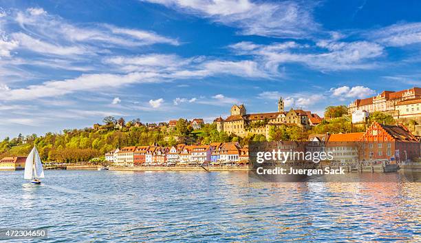 beautiful spring day in meersburg at lake constance (bodensee) - meersburg stock pictures, royalty-free photos & images