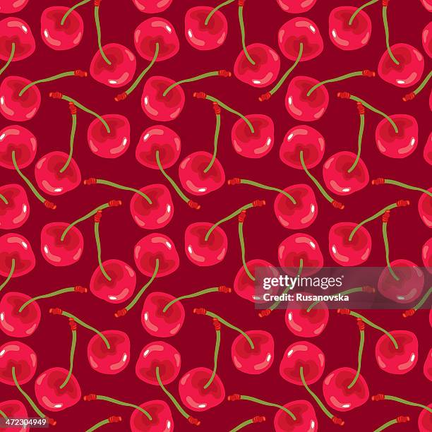 stockillustraties, clipart, cartoons en iconen met cherry pattern - kers