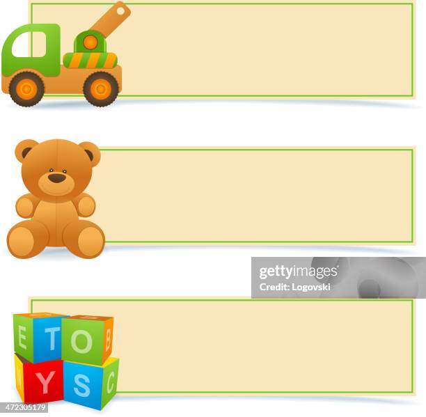 toy banners - toy truck stock illustrations