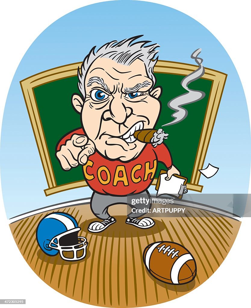 Cartoon Football Coach High-Res Vector Graphic - Getty Images