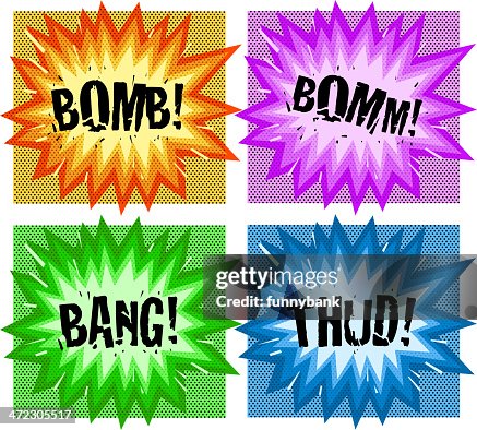 Cartoon exploding set Cartoon exploding set