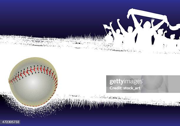 stockillustraties, clipart, cartoons en iconen met baseball blue background - baseball background
