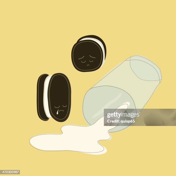 crying over spilt milk - spilled milk stock illustrations