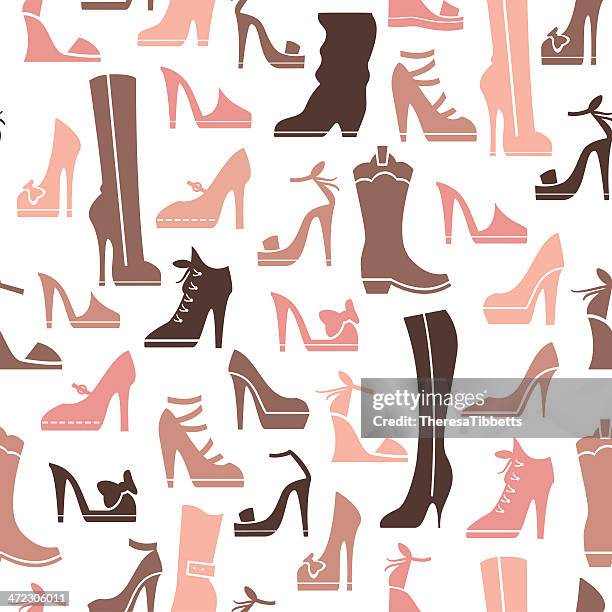 ilustraciones, imágenes clip art, dibujos animados e iconos de stock de zapato patrón de repetición - alpargatas de esparto