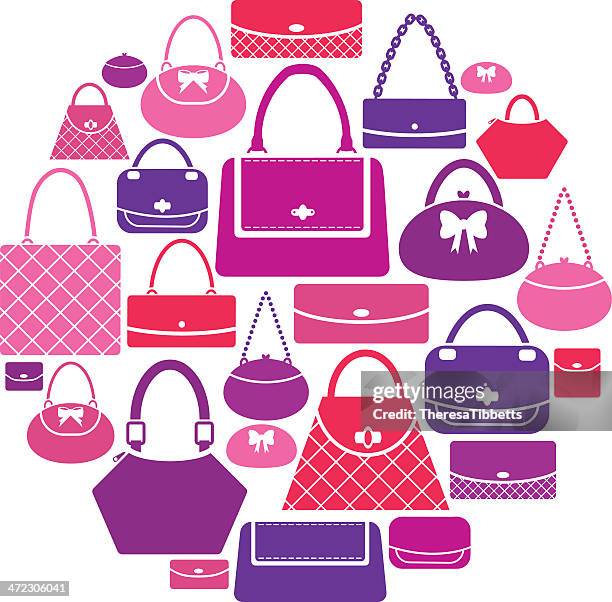 bildbanksillustrationer, clip art samt tecknat material och ikoner med handbag icon set - rem