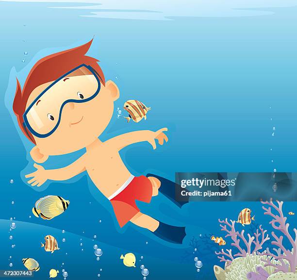 tauchen - kind tauchen stock-grafiken, -clipart, -cartoons und -symbole