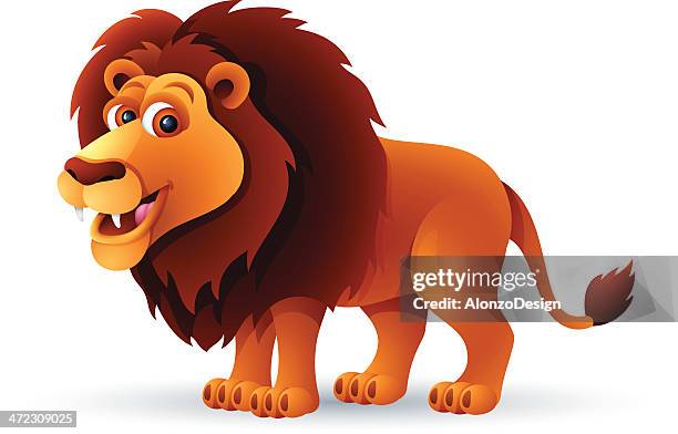 lion character - lion white background stock illustrations