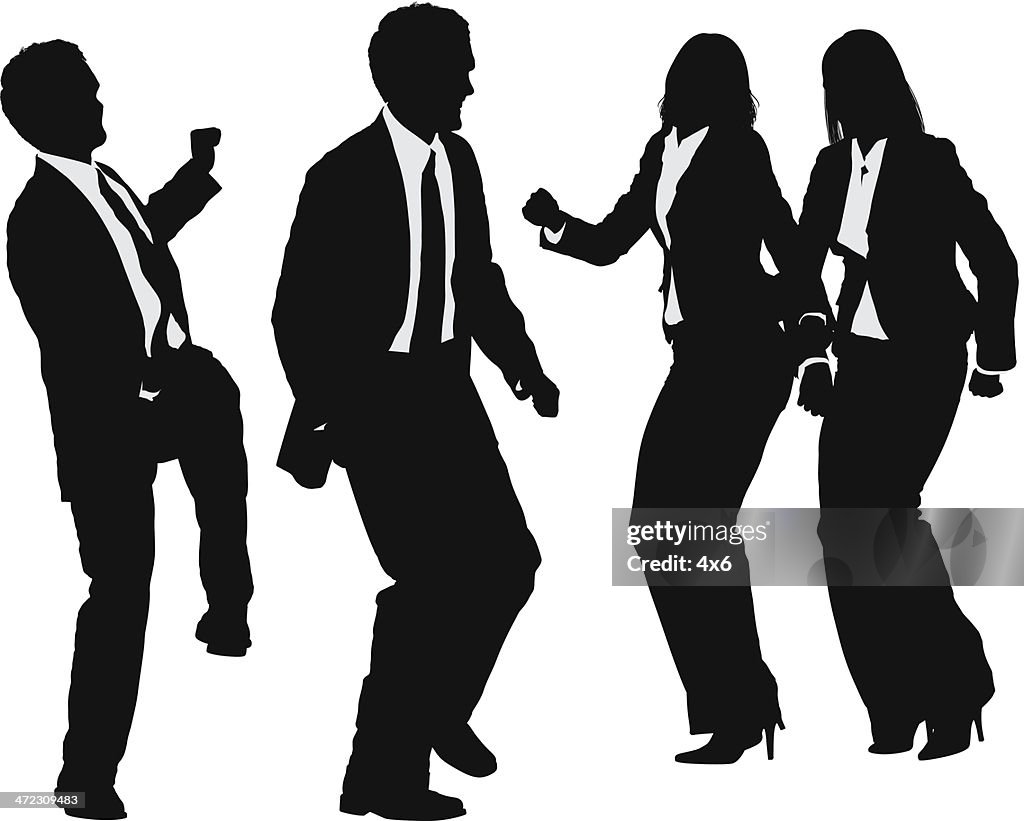 Pessoas de negócios de silhueta de Dança