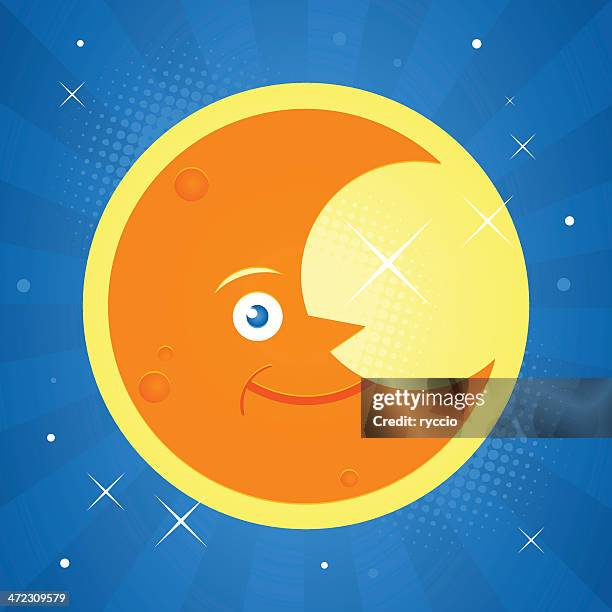 vector smiling moon - half moon stock illustrations