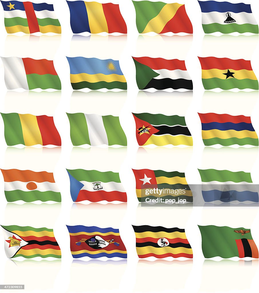 Acenando a bandeira coleção-África