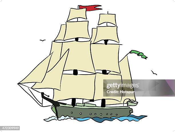 square-rigger - rigger stock illustrations