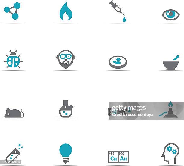 icon set, science - einstein stock illustrations