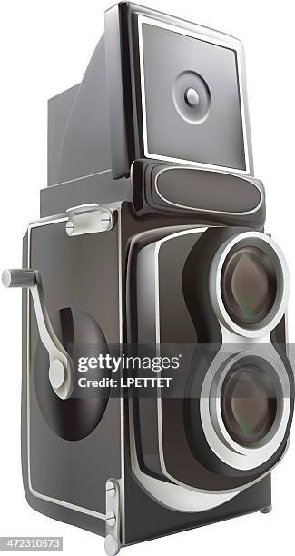 retro camera - vector illustration - antique camera stock illustrations