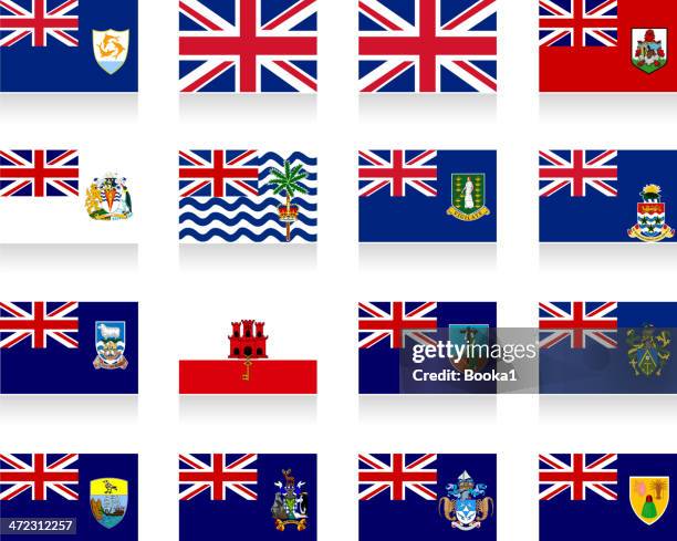 bildbanksillustrationer, clip art samt tecknat material och ikoner med british overseas territories, flag collection - pitcairnöarna
