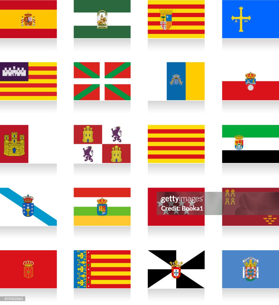 Spanien Autonomen Gemeinschaften Flagge Kollektion