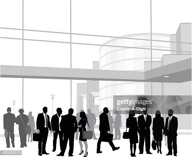 stockillustraties, clipart, cartoons en iconen met crowded business - conventiecentrum