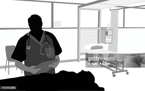 medical advice - massage table stock illustrations