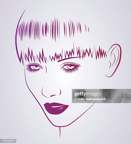 woman with short straight hair - pixie cut stock illustrations