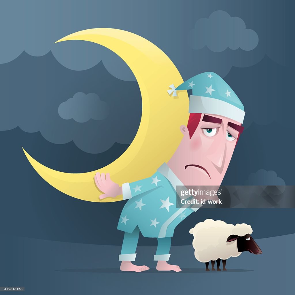 Man Carrying Crescent Moon High-Res Vector Graphic - Getty Images