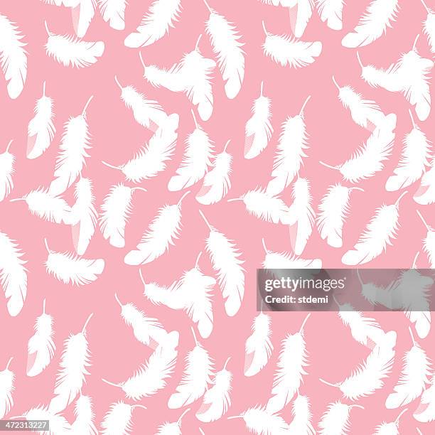 seamless feathers - feather floating stock illustrations