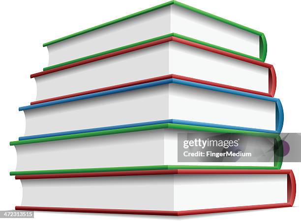 colorful book - book stack line stock illustrations