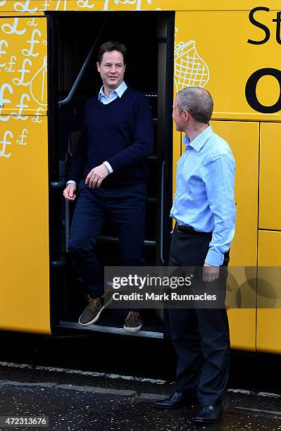 Liberal Democrat leader and Deputy Prime Minister Nick Clegg and Leader of the Scottish Liberal Democrats Willie Rennie visit Westerton Nursery in...