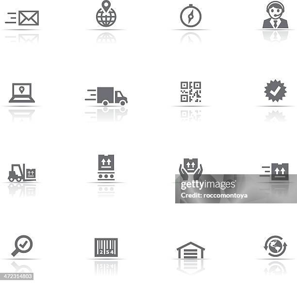 icon set, logistic - freight elevators stock illustrations