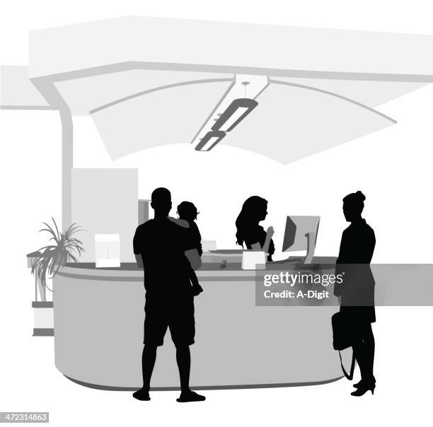 stockillustraties, clipart, cartoons en iconen met appointment - hotelreceptie