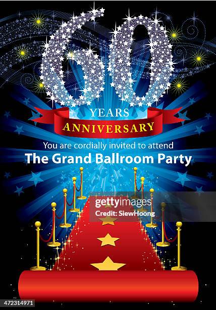 60th anniversary party - 60 64 years stock illustrations