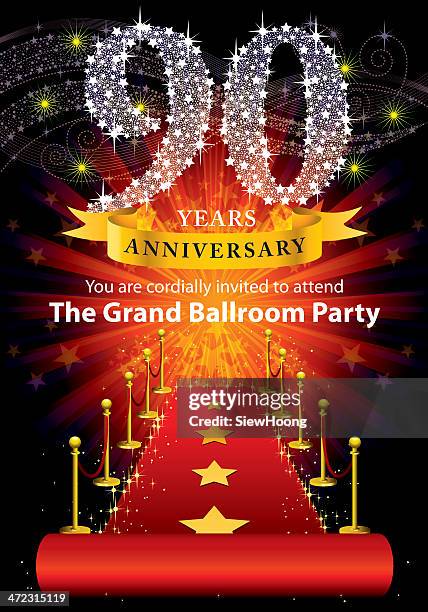 90th anniversary party - red carpet pattern stock illustrations