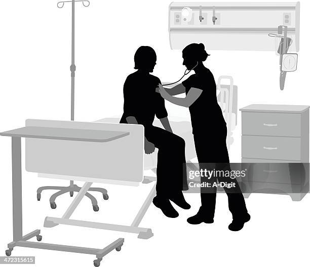 hospitalward - black silhouette of doctors stock-grafiken, -clipart, -cartoons und -symbole