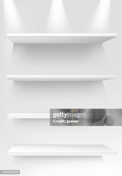 blank shelf - bookshelf background stock illustrations